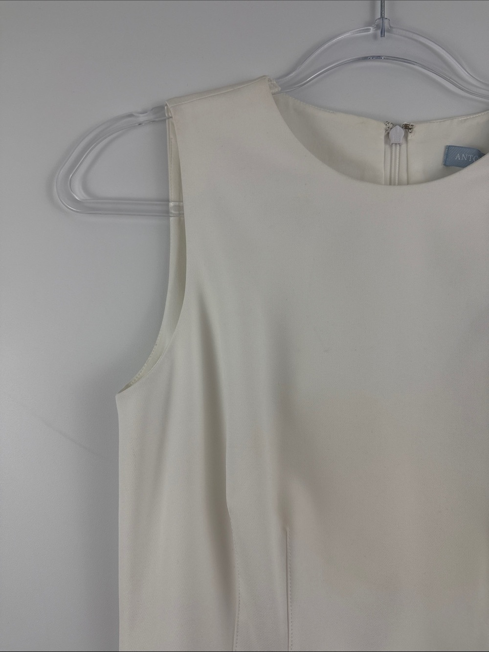 NWT Antonio Melani White Sleeveless Sheath Career Cocktail Dress Size 2 - Picture 5 of 11